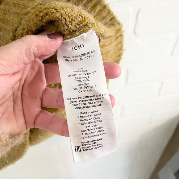 Anthro x Ichi Cable Knit Sweater Chunky Crew Neck Size M Oversized - Picture 9 of 15